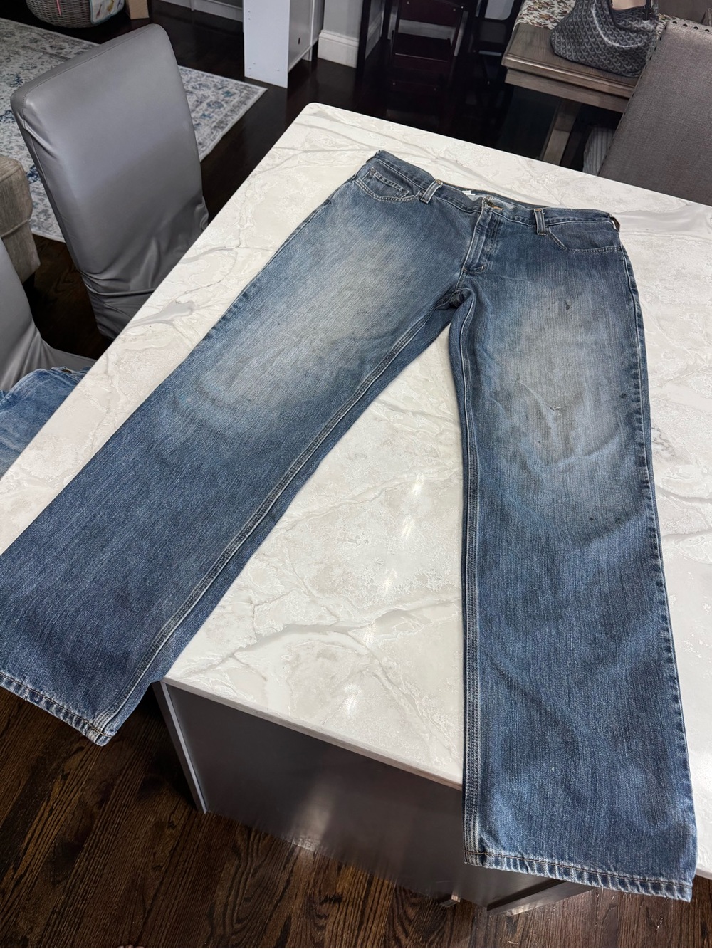 Vintage Carhartt Men's Relaxed Straight-Leg Jeans in Faded Blue